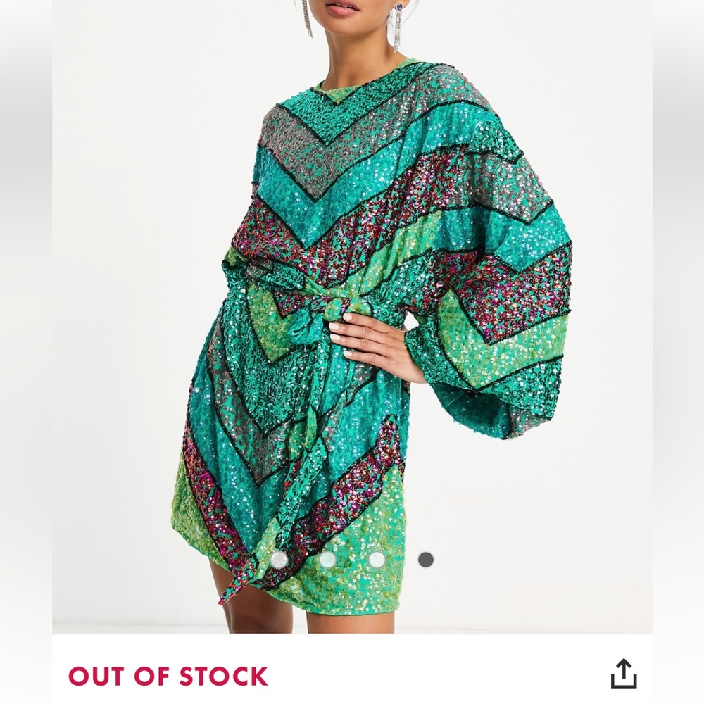 ASOS EDITION chevron sequin belted mini dress